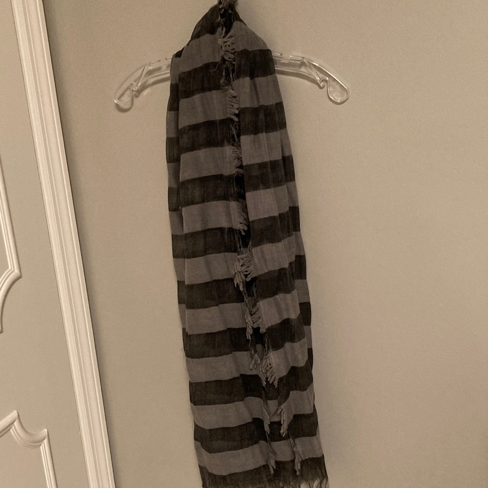 Striped Black and Gray Scarf
